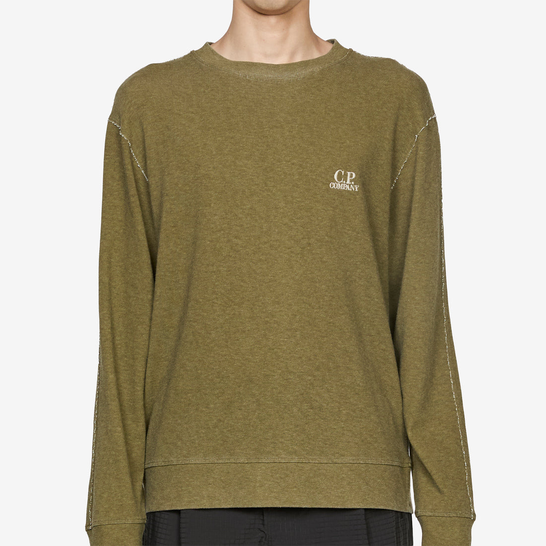 Heavy Jersey Plated Crewneck Sweatshirt Dried Herb Tees