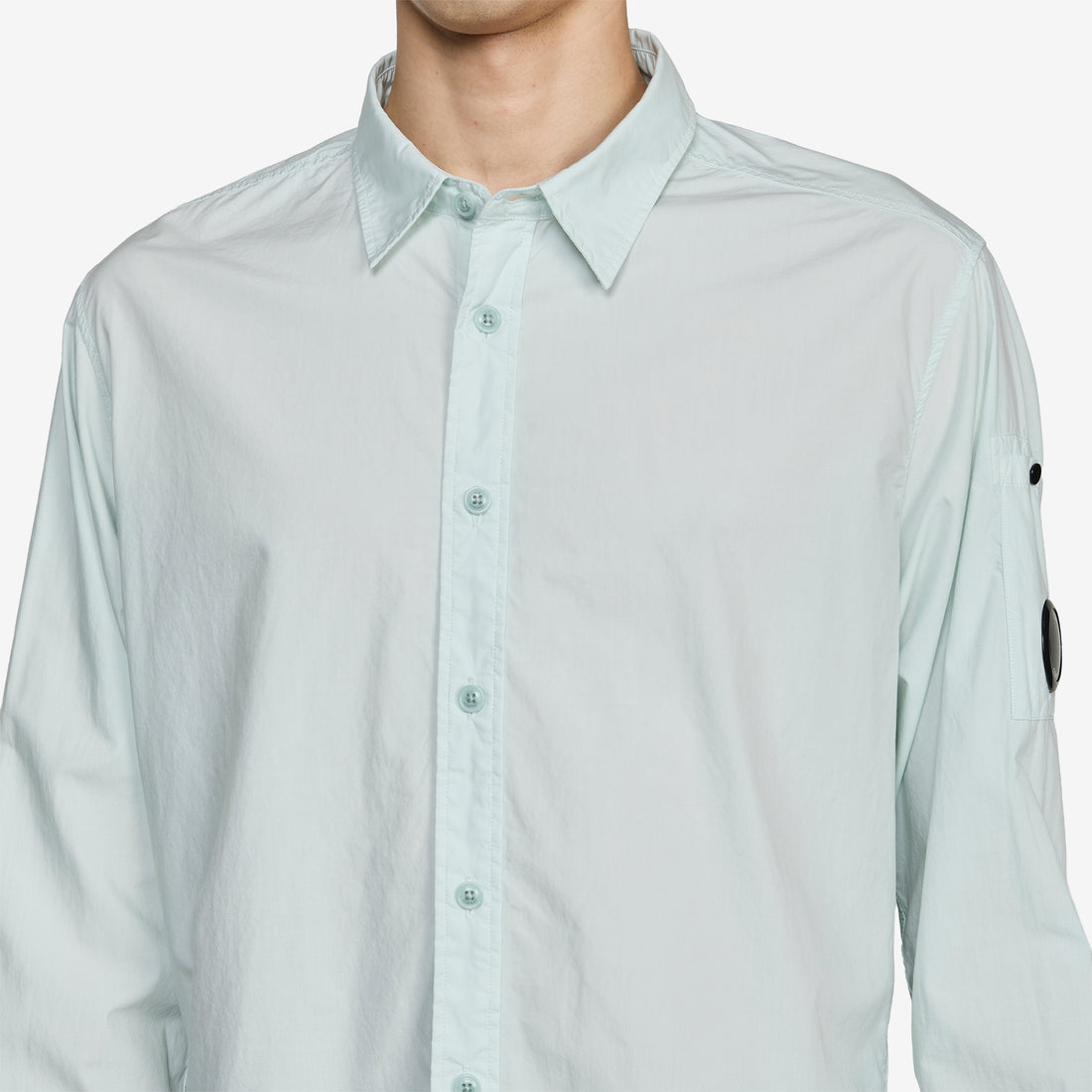 Popeline Longsleeve Lens Button Shirt Misty Blue Shirts