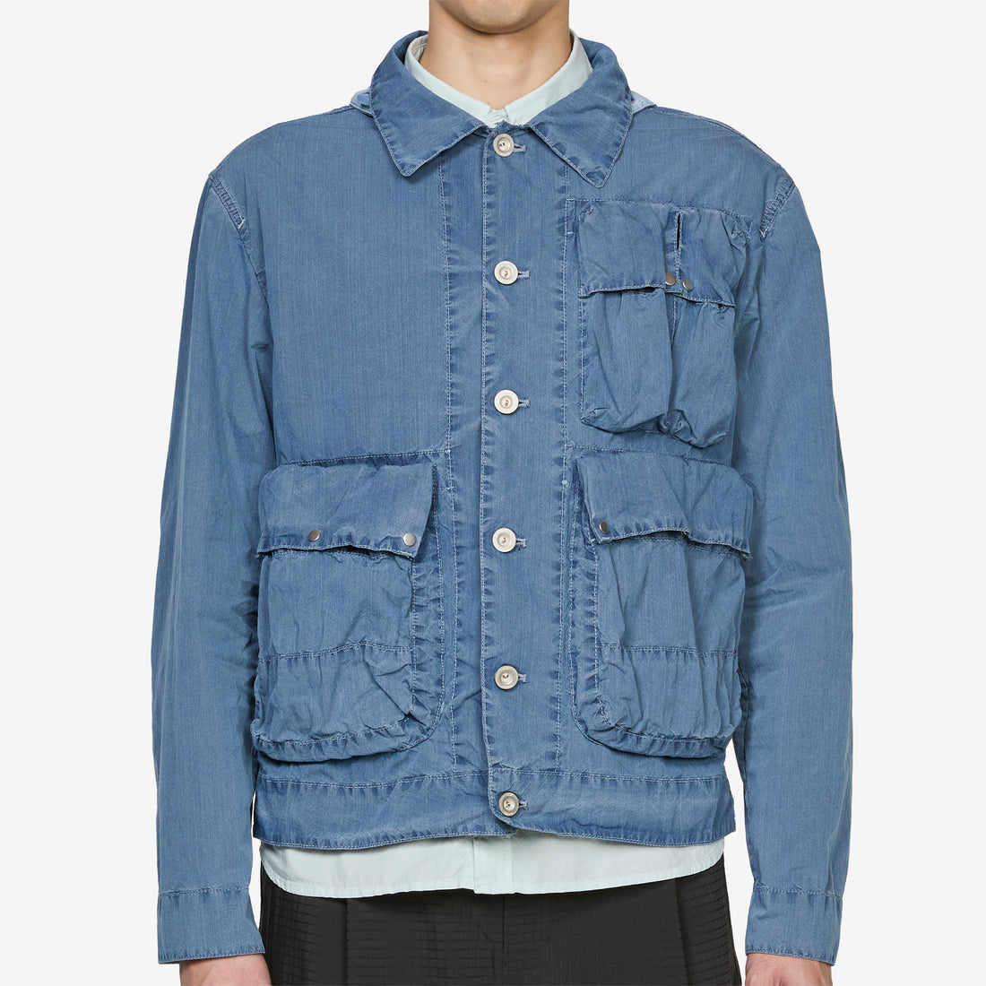 50 Fili Indigo Bleached Goggle Jacket Stone Bleach Jackets