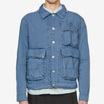 50 Fili Indigo Bleached Goggle Jacket Stone Bleach