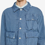 50 Fili Indigo Bleached Goggle Jacket Stone Bleach