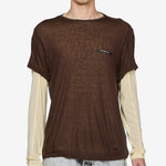 Brad Wool Layered T-Shirt Brown | Lemon