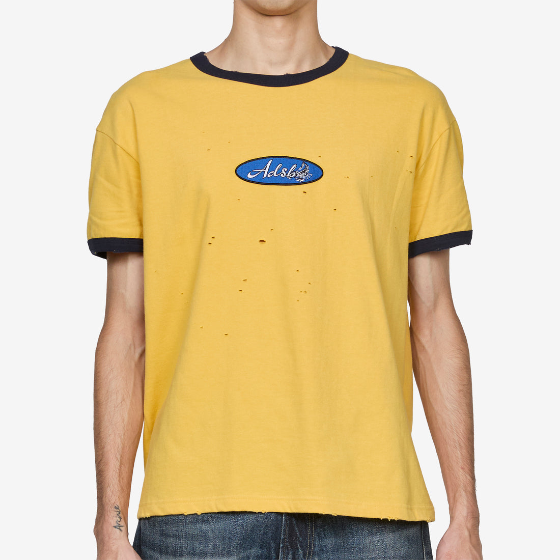 ADSB Logo Patch Ringer T-Shirt Yellow Tees