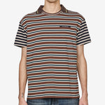 Stripe Layered Collar T-Shirt Brown