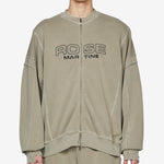 Zip Up Crew Washed Sage Green