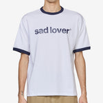 Sad Lover Ringer T-Shirt White | Navy
