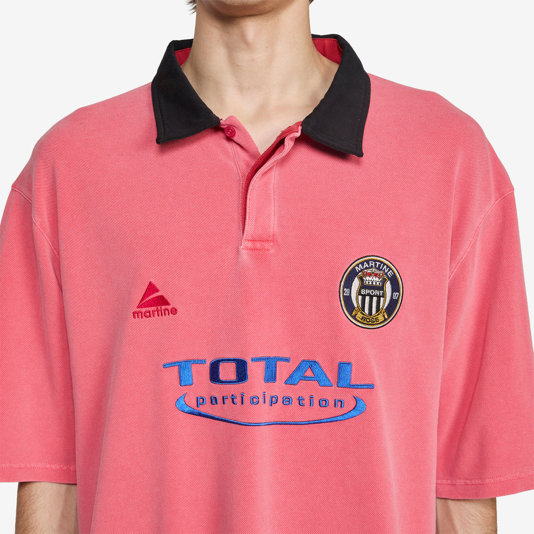 Oversized Polo Washed Pink Shirts