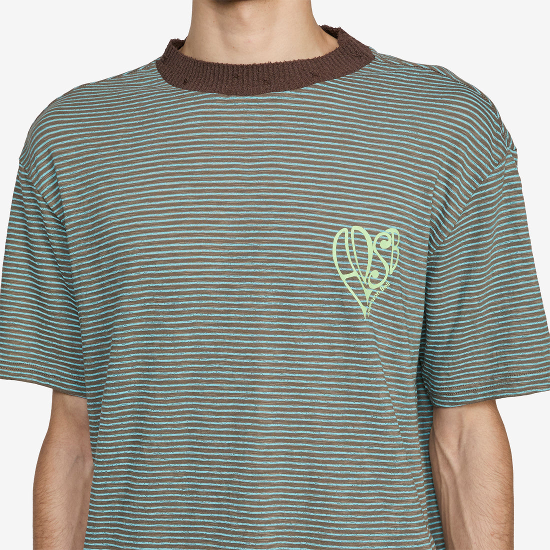 Heart Logo Stripe T-Shirt Mint | Chocolate Tees