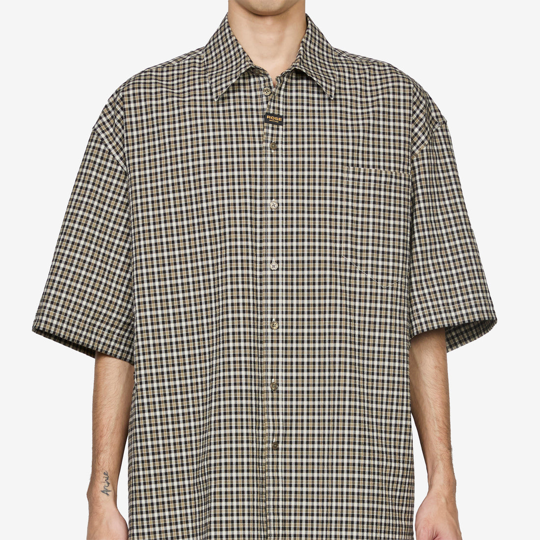 Boxy Wrap Shirt Black Green Shirts