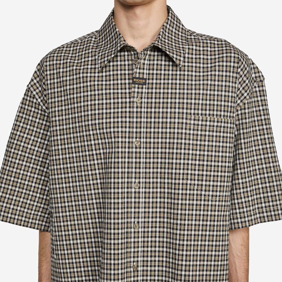 Boxy Wrap Shirt Black Green Shirts