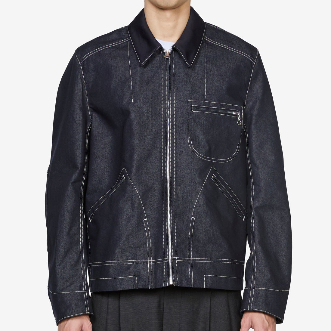 Reactive-Dyed Denim Jacket Indigo Jackets