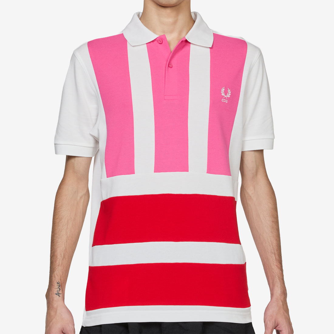 Fred Perry x Stripe Patchwork Polo White | Mix Shirts