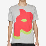 Printed Cotton Jersey T-Shirt Top Grey