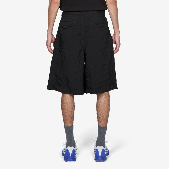 Pleated Wide Leg Shorts Black