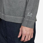 Cotton Crepe Double Dyed Crewneck Sweater Gunmetal