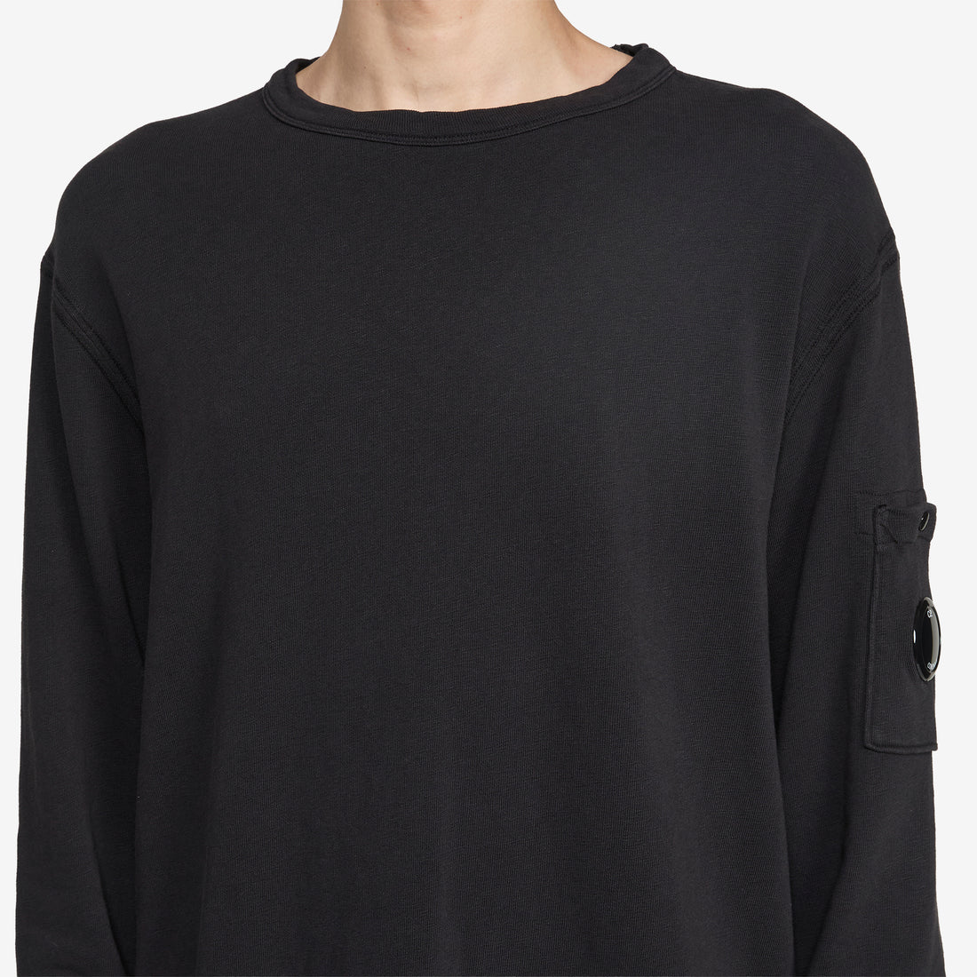 Malfilè Fleece Lens Crewneck Sweatshirt Black Shirts