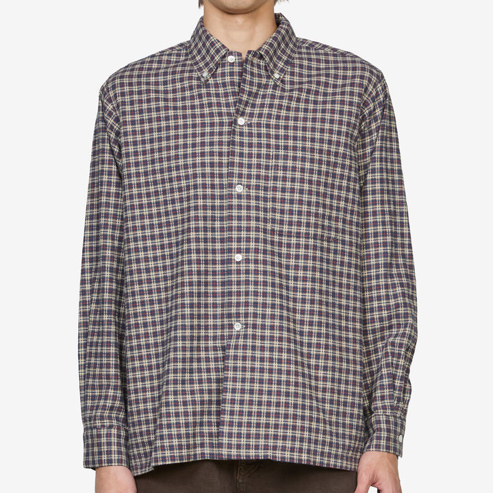 Open B. D. Dobby Plaid Shirt Navy