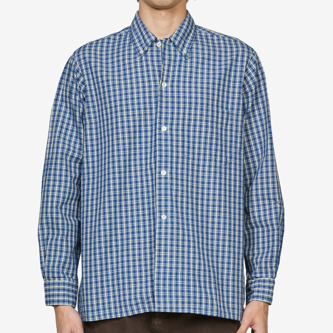 Open B. D. Dobby Plaid Shirt Navy Shirts