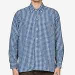 Open B.D. Indigo Dobby Plaid Shirt Blue