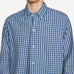 Open B.D. Indigo Dobby Plaid Shirt Blue