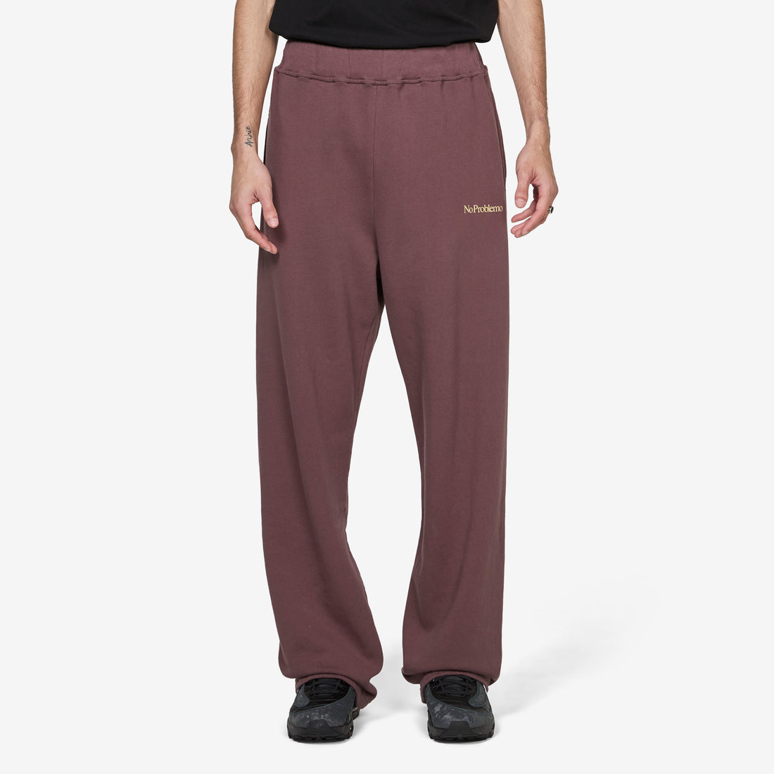 Mini Problemo Straight Sweatpant Brown Pants