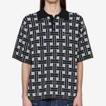 'KENZO Weave' Embroidered Polo Black