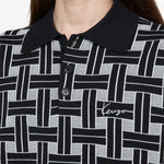 'KENZO Weave' Embroidered Polo Black