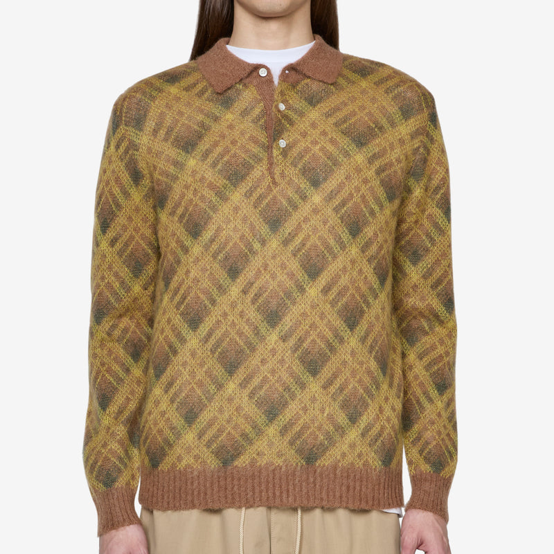 Knit Polo Stripe Brown Jumpers