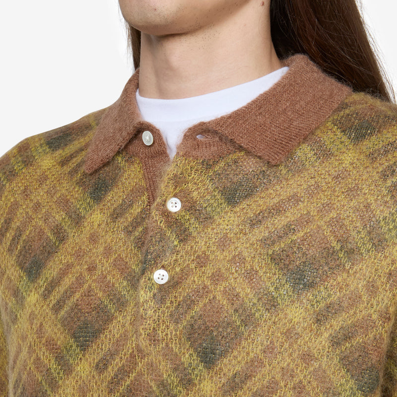 Knit Polo Stripe Brown Jumpers