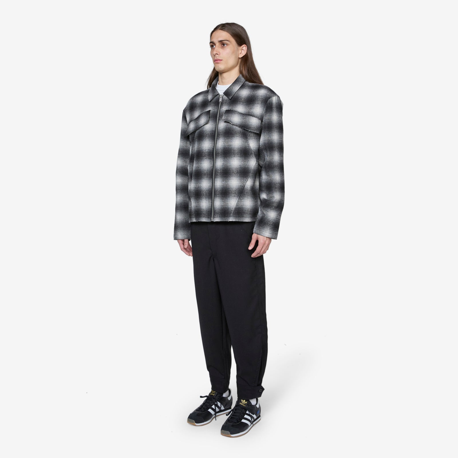 Padded Checked Overshirt Dark Grey – Above The Clouds Padded Checked Overshirt Dark Grey – Above The Clouds
