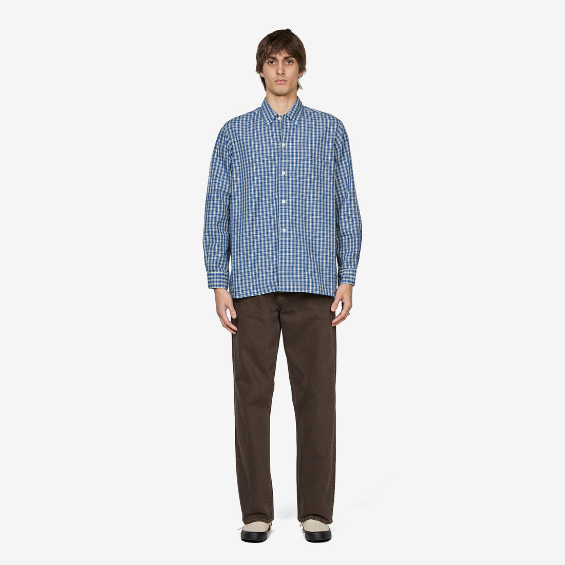 Open B. D. Dobby Plaid Shirt Navy Shirts