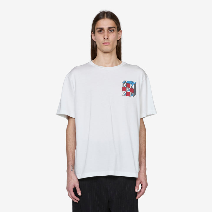 'KENZO Kube' Oversized T-Shirt Off White Front