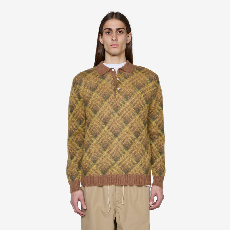 Knit Polo Stripe Brown Jumpers