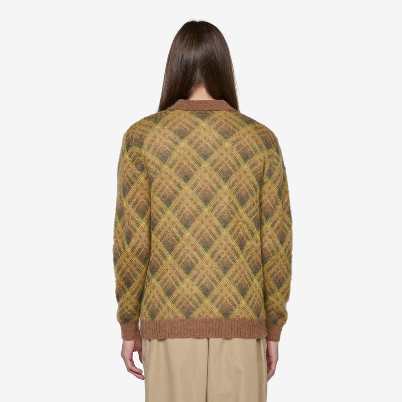 Knit Polo Stripe Brown Jumpers
