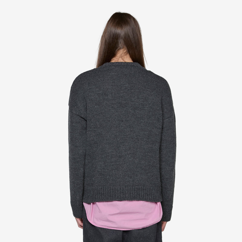 Sonar V-Neck Ash Melange Stately Wool Jumpers