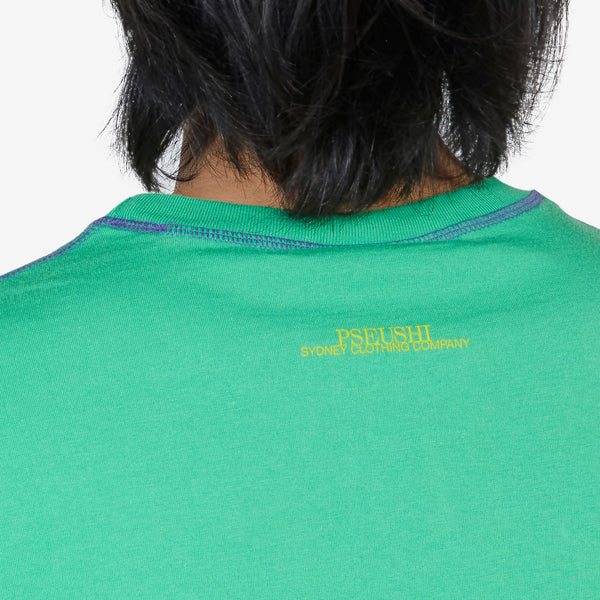Contrast Stitch T-Shirt Green | Purple