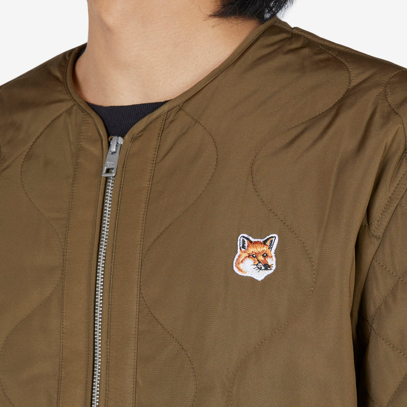 Quilted Blouson in Nylon with Institutional Fox Head Khaki