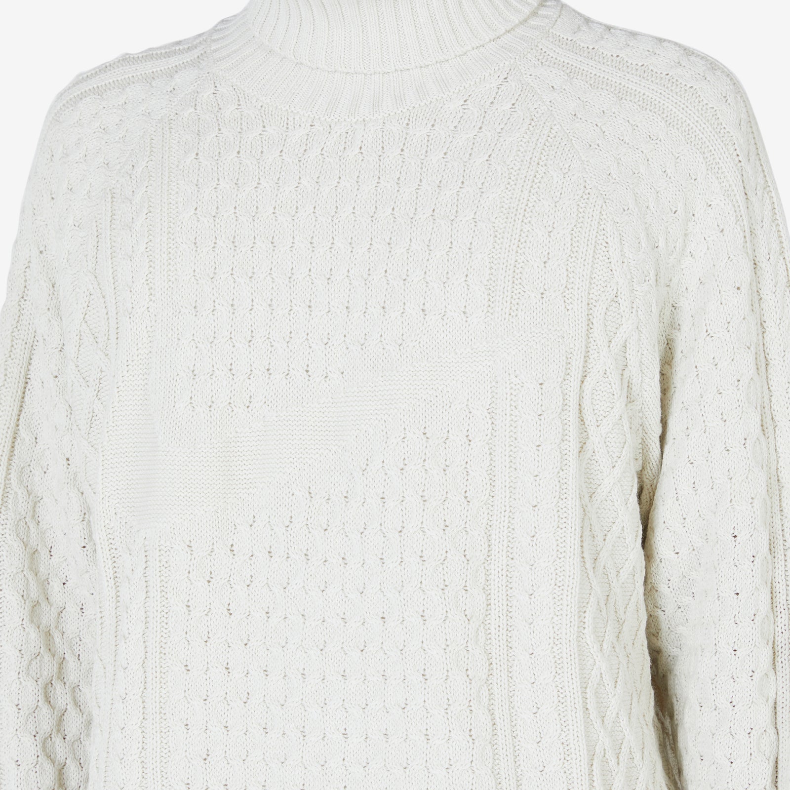 Cable Knit Turtleneck Sweater Light Bone – Above The Clouds
