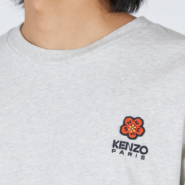 'BOKE FLOWER' Crest Logo Classic T-Shirt Pale Grey