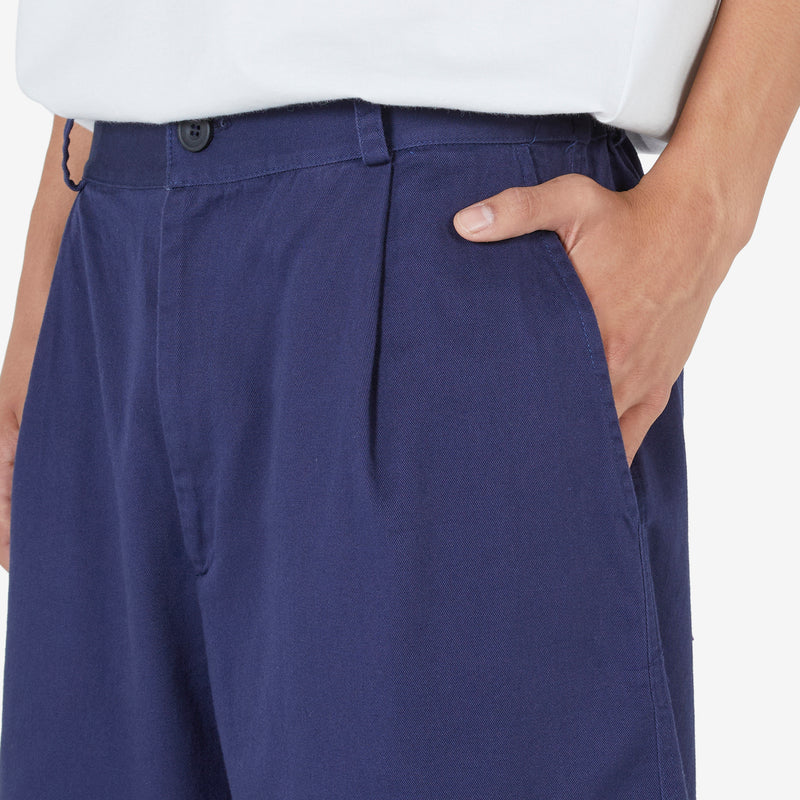 Pleated Wide Short Navy