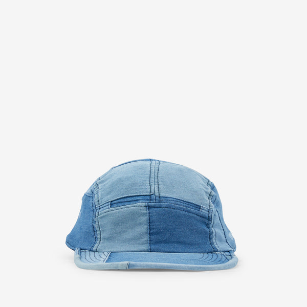 Washed Denim Patchwork Cap Washed Blue