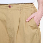 Pleated Wide Leg Shorts Beige