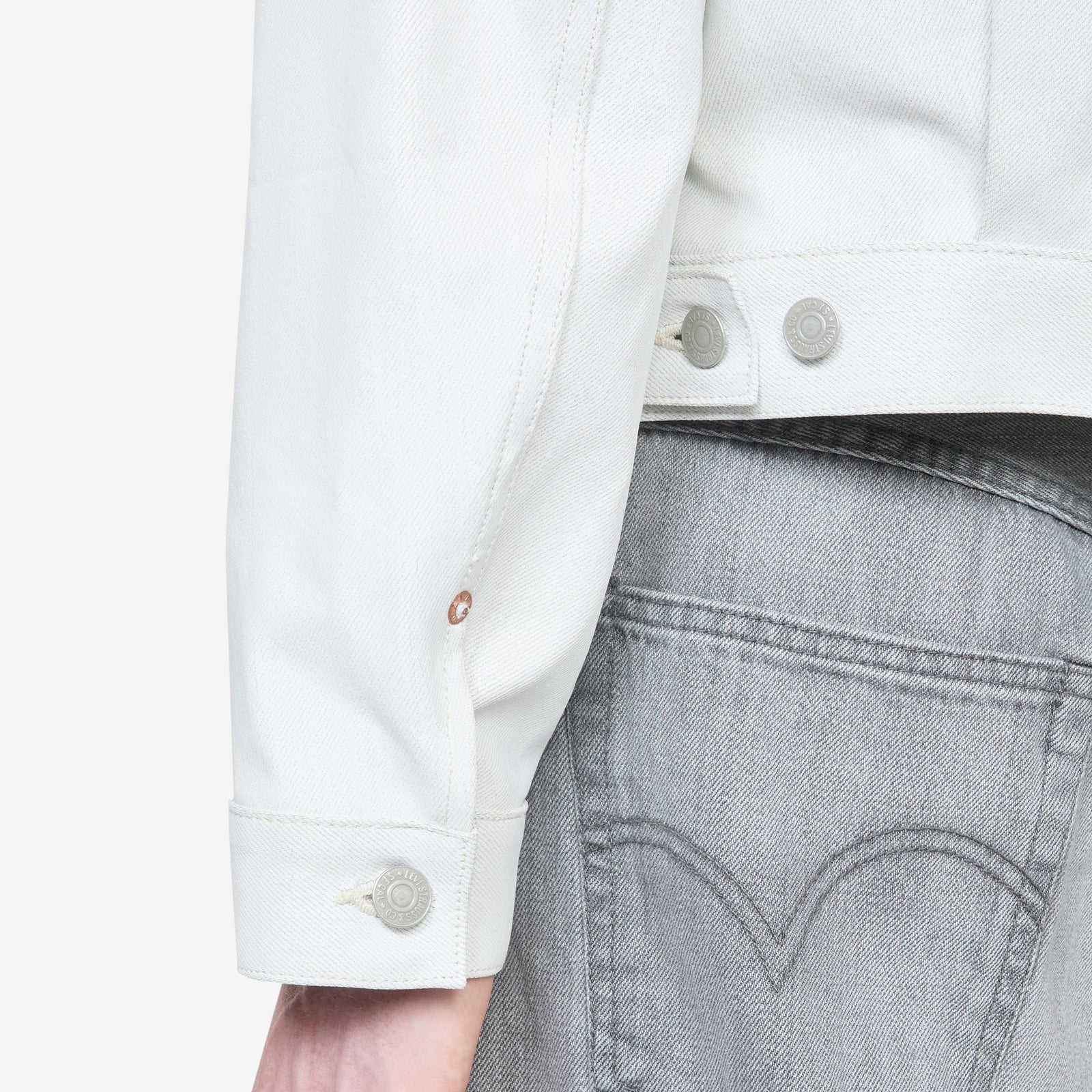 Levi's Foil Print Denim Jacket Off-White – Above The Clouds