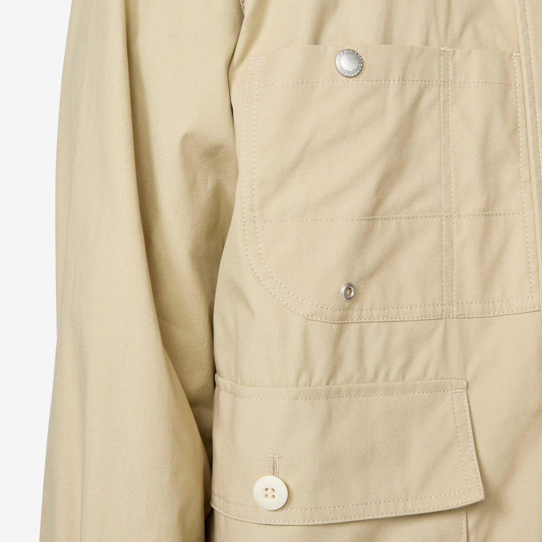 Multi-Pocket Over Shirt Beige Jackets