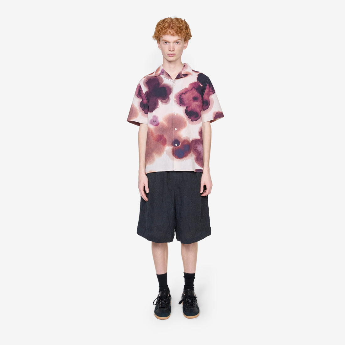 Saleh Shorts Faded Black Seercheck Shorts