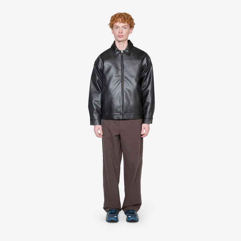 Faux Leather Jacket Jet Black Jackets