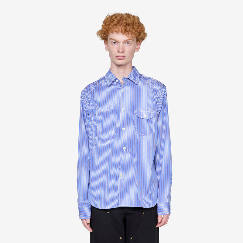 Stitch Stripe Shirt Blue Shirts