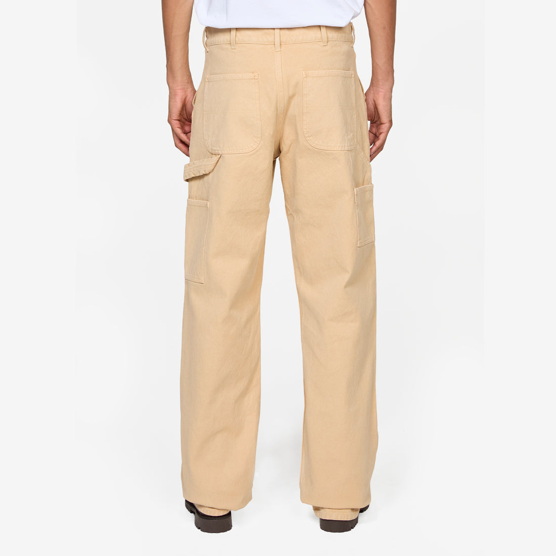 Canvas Double Knee Pants Beige Pants
