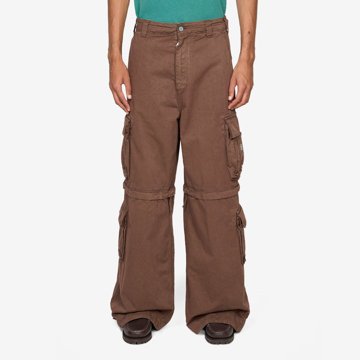 Zip-Off Cargo Pants Brown Front