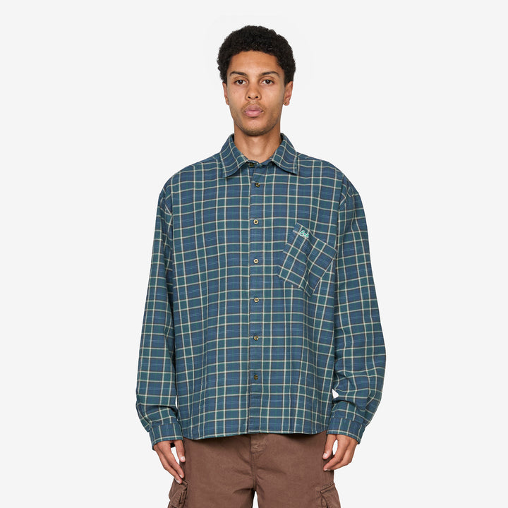 Plaid Overshirt Green Front
